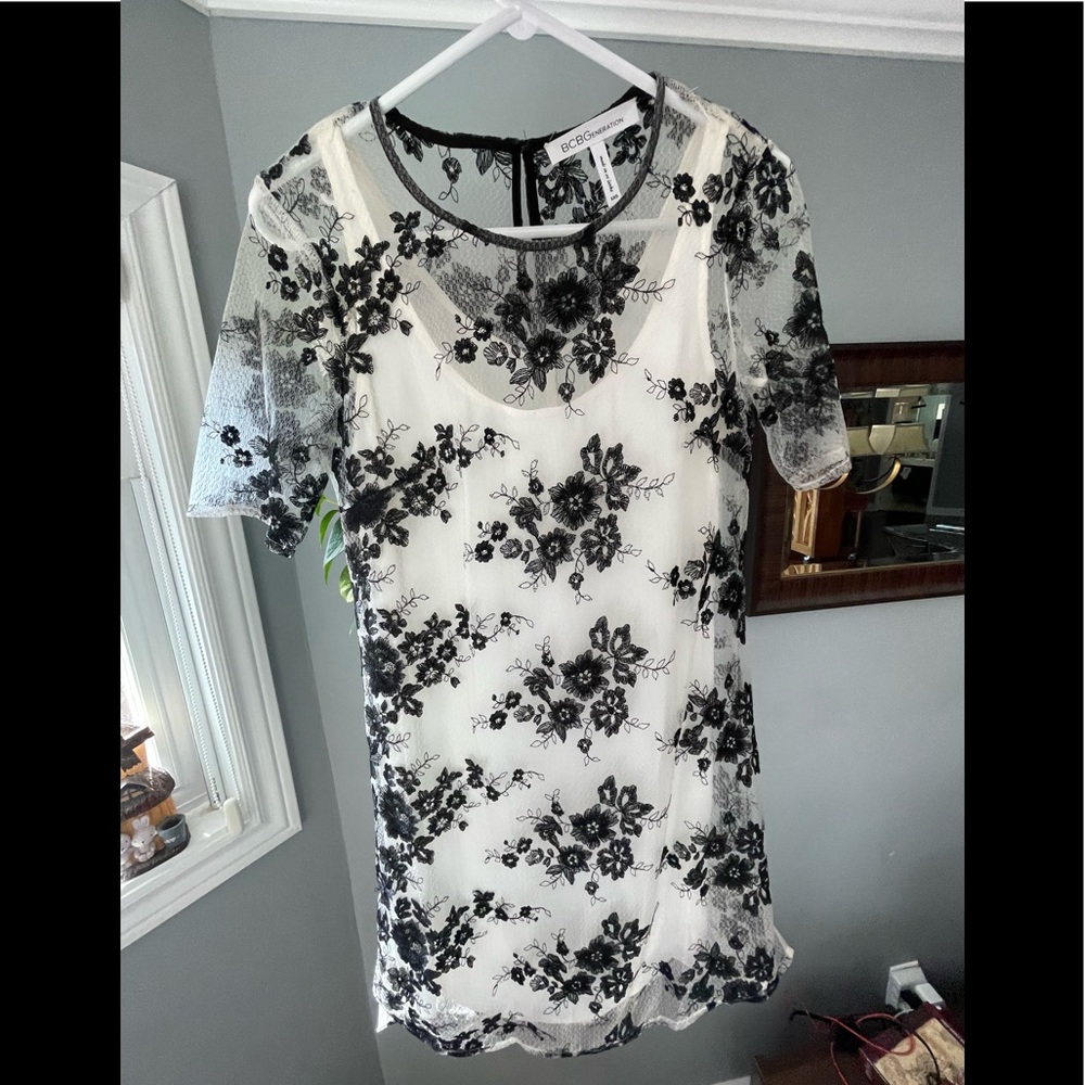 NWOT - BCBG XXS Lace Overlay Dress